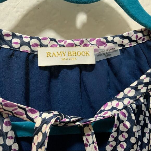 Ramy Brook- geometric pattern multicolor- puffed sleeves Women’s XS - Picture 4 of 8